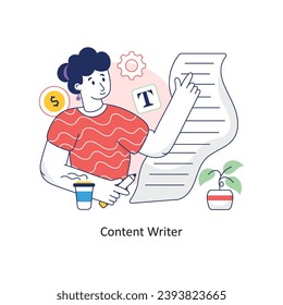 Content Writer vector Filled outline Design illustration. Symbol on White background EPS 10 File