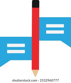 Content Writing Blogging Icon Vector Flat Illustration