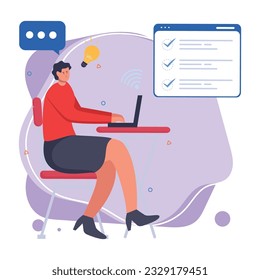 Content writing by creator illustration vector icon which can easily modify or edit 
