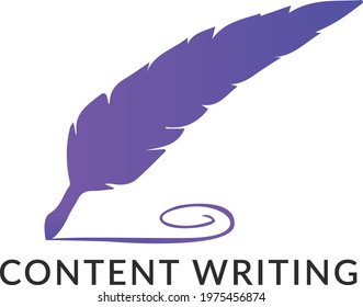 Content writing feather vector illustration design