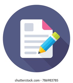 
Content Writing Flat Colored Icon
