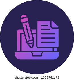Content Writing Glyph Circle Gradient Icon