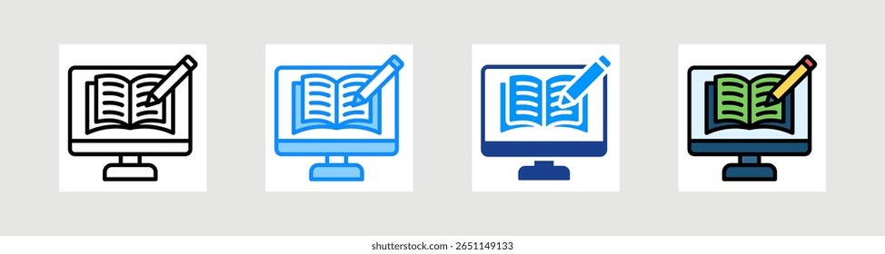 Content Writing Icon Collection Set Multiple Style