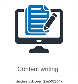 Content Writing and content icon concept