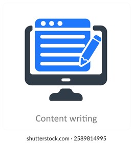 Content Writing and content icon concept