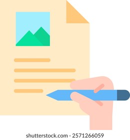 Content Writing Icon Flat Vector Illustration