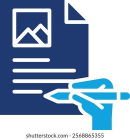 Content Writing Icon Mixed Vector Illustration