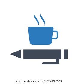 Icono de escritura de contenido sobre fondo blanco