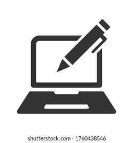 Content writing icon on white background