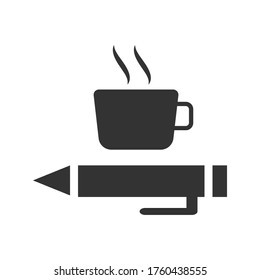 Content writing icon on white background