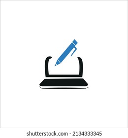 Icono de escritura de contenido sobre fondo blanco
