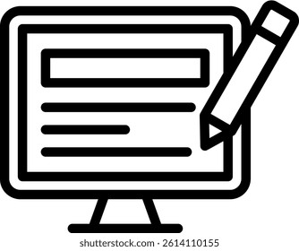 Content Writing Icon Outline Vector Illustration