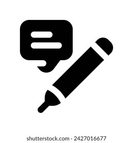 Content Writing-Symbol. Vektor-Glyphensymbol für Ihre Website, Handy, Präsentation und Logo-Design.