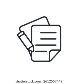 content writing icon. vector.Editable stroke.linear style sign for use web design,logo.Symbol illustration.