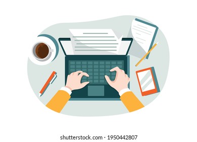Content Writing Illustration concept. Can use for web banner, infographics, hero images. Flat isometric illustration isolated on white background.