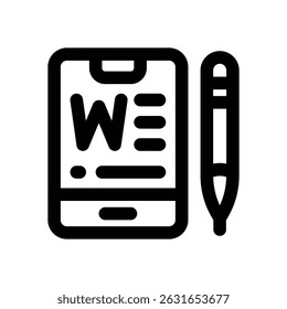 content writing line icon. Clean and minimalist vector icon for websites, mobile apps, presentations, and logos. Fully scalable and customizable for any project.