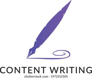 Content Writing Logo Feather Pen Vector Stock Vector (Royalty Free ...