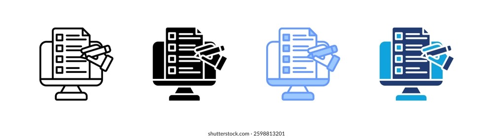 Content Writing Multistyle Icon Set Vector