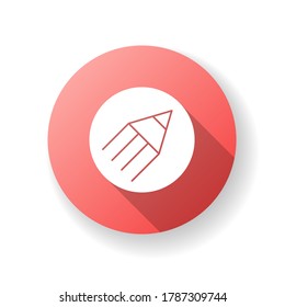 Content writing red flat design long shadow glyph icon. Online workshop for journalist. Internet blog. Summary of story. Freelance editor. Creative writing. Silhouette RGB color illustration