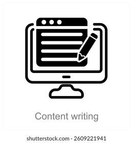 Content Writing and text icon concept