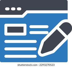 content writing Vector illustration on a transparent background.Premium quality symbols.Glyphs vector icon for concept and graphic design.