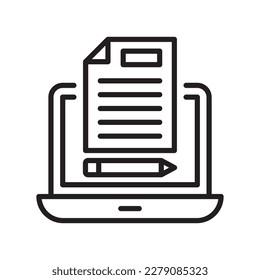 Content writing vector outline  Icon Design illustration. SEO Development And Marketing Symbol on White background EPS 10 File