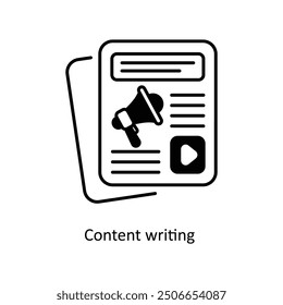 Content writing vector  solid Icon Design illustration. Smart Home and Technology Symbol on White background EPS 10 File