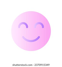 Icono de ui de dos colores con gradiente plano de emoji con contenido. Agradable y relajado. Humor optimista. Comunicación. Pictograma simple relleno. GUI, diseño UX para aplicaciones móviles. Ilustración RGB aislada por vectores