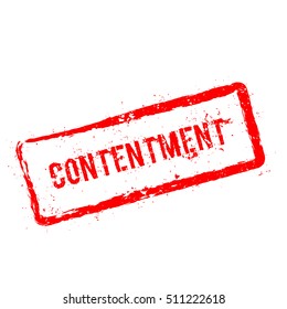 CONTENTMENT red rubber stamp isolated on white background. Grunge rectangular seal with text, ink texture and splatter and blots, vector illustration.