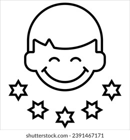  Contentment, einfaches Testimonial Related Vector Line Icon.