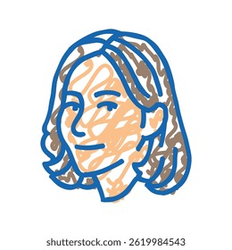 contentment woman expression doodle icon sketch vector. contentment woman expression sign. isolated symbol illustration
