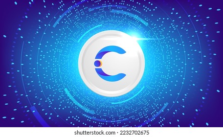 Contentos (COS) coin cryptocurrency concept banner background.