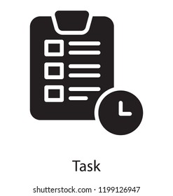 Contents having clock sign, task list 