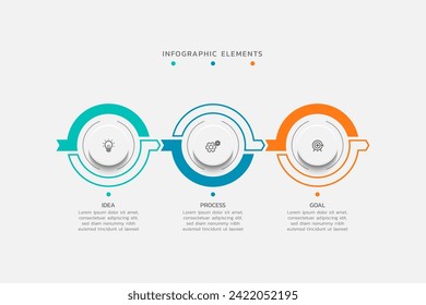 Contents infographics business colorful elements design