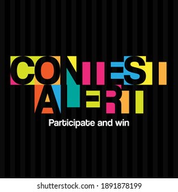 Contest alert colourful block typographic banner