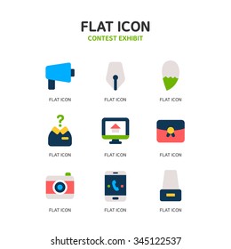 Contest Exhibit Flat Icon Set