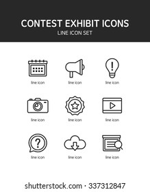 contest exhibit line icons