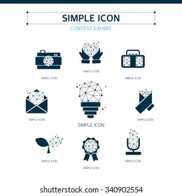 contest exhibit simple icon set
