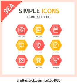 contest exhibit Simple icons set