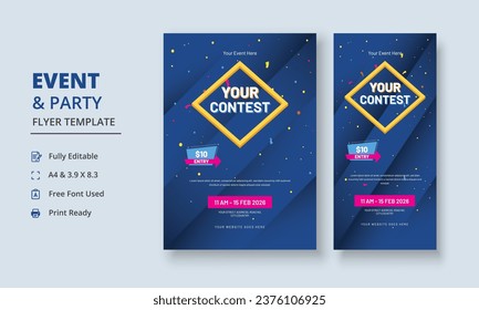 Contest Flyer, Competition Flyer, Contest Event Flyer, Contest DL Flyer, Roll Up Banner, Tournament Poster