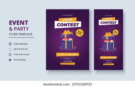 Contest Flyer, Competition Flyer, Contest Event Flyer, Contest DL Flyer, Roll Up Banner, Tournament Poster