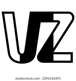 contest icon design background Vector Illustration of Silhouette logo modern creative minimal lowercase alphabet letter V and Z logo design simple