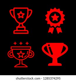 contest icons set with competition, trophy and medal vector set