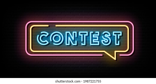 Contest neon sign. neon symbol