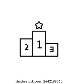 Contest Podium With Star Symbolizing Victory And Achievement Graphic