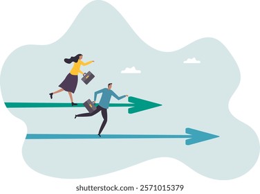 contest or rivalry against competitors to increase sales for victory, performance compare to other employees.business concept.flat character.
