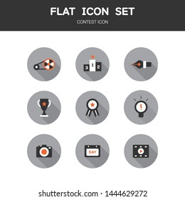 Contest Simple Flat Icon Set