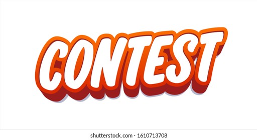 Contest text banner. Vector illustration.