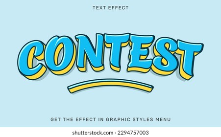 Contest text effect template in 3d style. Suitable for brand or business logos