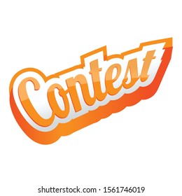 Contest text icon. Cartoon of contest text vector icon for web design isolated on white background